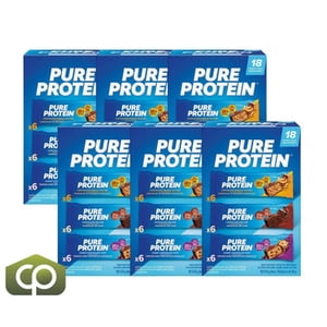 Pure Protein Bar Variety Pack - 18 Bars x 50g (1.76 oz), Gluten-Free (6/Case)-TOTAL 108 BARS