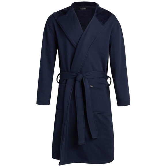 Eddie Bauer Men’s Bonded Fleece Robe, Navy, Medium