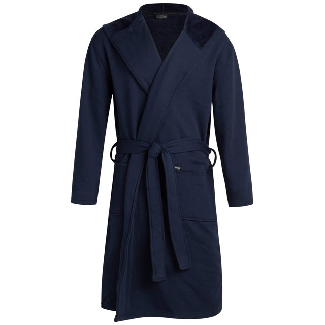 Eddie Bauer Men’s Bonded Fleece Robe, Navy, Medium