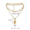 thumbnail image 2 of Joywa Heart-shaped Double-layer Necklace Durable Alloy Plating Multilayer Necklace 1 pack, 2 of 8
