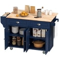 thumbnail image 1 of HOMCOM Kitchen Island with Storage, Kitchen Island with Drop Leaf, Blue, 1 of 9