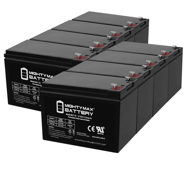 12V 7Ah SLA Battery Replacement for Tenergy TB1270 - 8 Pack