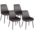thumbnail image 1 of HOMCOM Dining Chairs Set of 4, PU Leather Kitchen Chairs with Metal Legs, 1 of 10