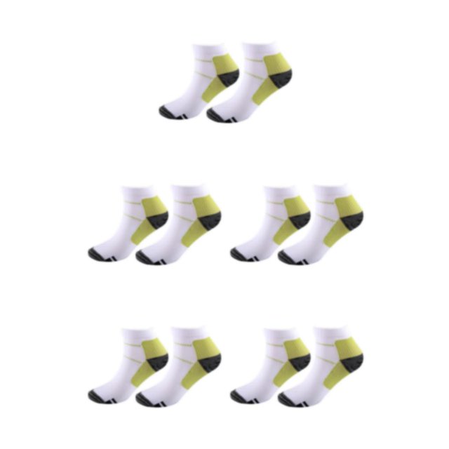 Wweixi 2piece Relieve Foot Fatigue Compression Socks For Greater Comfortable To Wear Ankles Socks green L/XL 5Set