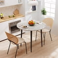 thumbnail image 4 of Wisfor Round Kitchen Dining Table High Gloss Marble Top with Tapered Metal Legs for Dining Room Coffee Shop Restaurant, 4 of 8