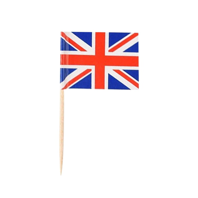 Agiferg 100PCS UK Ukraine Russia Toothpick Flag Fruit Pick
