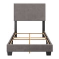 thumbnail image 3 of CorLiving Celeste Modern Upholstered Adult Twin Bed Frame with Headboard, Box Spring Required, Grey, 3 of 7