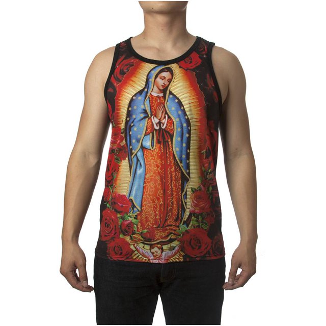 Mens Virgin Mary Rose Sublimation Tank Top - Small