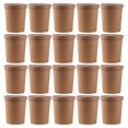 thumbnail image 1 of 25 Sets Disposable Kraft Paper Soup Cups Soup Buckets Porridge Cups with Lid for Storage, 1 of 9