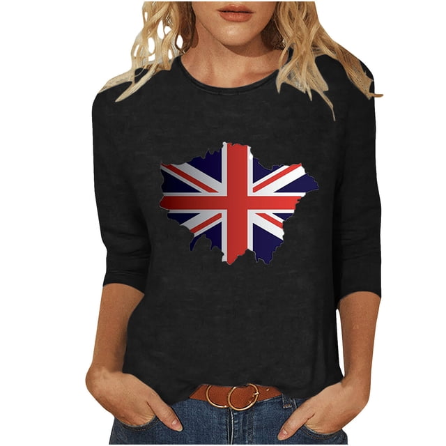Chemises pour Femmes Blouses à Manches 3/4 pour Femmes Chemise à Imprimé Vintage Décontractée Blouse à Manches 3/4 à Col Rond Tunique Bohème, Blouses pour Femmes, Blouses pour Femmes