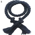 thumbnail image 1 of 2Pcs Solid Color Weaving Cotton Linen Rope Curtain Tieback Holder Home Decor, 1 of 8