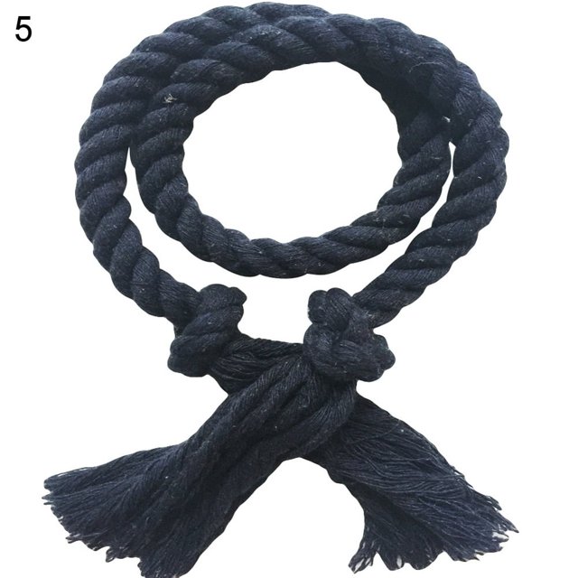 2Pcs Solid Color Weaving Cotton Linen Rope Curtain Tieback Holder Home Decor