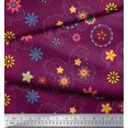 thumbnail image 2 of Soimoi Pink Poly Georgette Fabric Insect & Floral Clip Art Fabric Prints by Yard 52 Inch Wide, 2 of 3