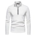 thumbnail image 1 of CEHVOM Chemise à Fermeture Éclair pour Hommes Col Roulé Décontracté, 1 of 4