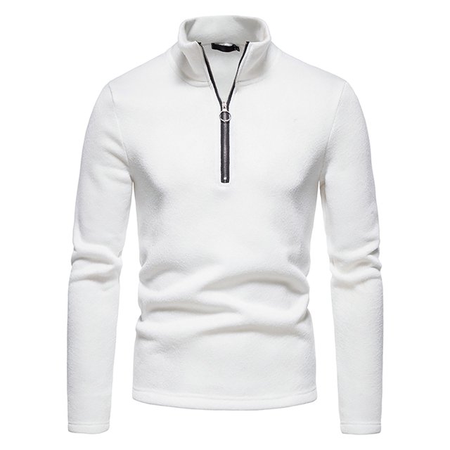 CEHVOM Chemise à Fermeture Éclair pour Hommes Col Roulé Décontracté