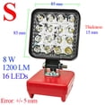thumbnail image 1 of For M18 Power Tool Parts For Mil*wau*kee 18V Li-ion Battery LED Working Lights Flashlights Camping Lamps Torch Spotlight Lanterns, 1 of 7
