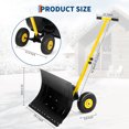 thumbnail image 2 of COZONY Pelle à Neige Robuste avec Roues, Lame en Acier Réglable 29 Pouces L X 19 Pouces H, Pousse-Neige Ergonomique avec Poignée Réglable en Angle et en Hauteur, Plaque Antidérapante Noire + Poteaux Jaunes, pour Allée et Trottoirs, 2 of 7