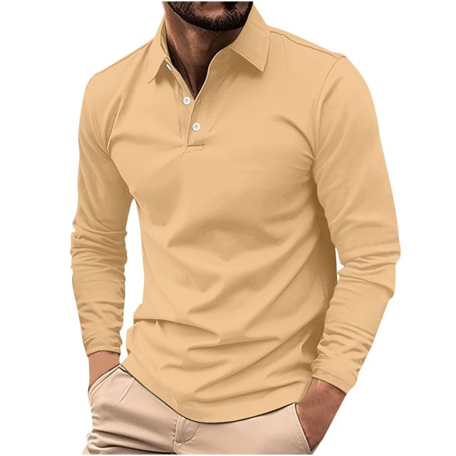 RXIRUCGD Chemise Décontractée pour Homme à Manches Longues avec Boutons, Poche et Col Rabattable, Kaki, Taille : S