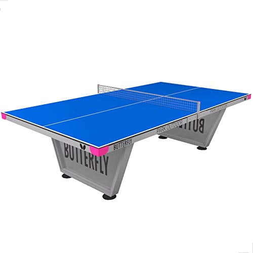 Butterfly Park Outdoor Table de Ping-Pong / Table de Tennis d'Extérieur pour Parcs, Plages, Terrains de Jeux / Dessus de Ping-Pong Antireflet et Résistant aux Intempéries / Filet de Ping-Pong d'Extérieur / Cadre Robuste avec Garantie de 10 Ans