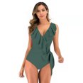 thumbnail image 1 of Women's Bikini Swimsuit Ruffles Two Pieces Bikini Set, Armygreen S, 1 of 5