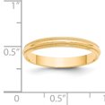 thumbnail image 5 of Bague Demi-Ronde en Or Jaune 14K 3 mm Légère à Grain de Mil Taille 6, 5 of 5