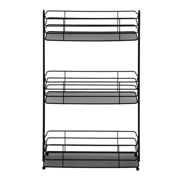 Era Slim Mesh Three Tier Bath Tower, Black 15.32x24.40in