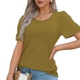 thumbnail image 4 of Meichang T-Shirts pour Femmes 2025 à Manches Courtes, Col Rond, Coupe Ample, Mode d'Été, T-Shirts à devant Plissé, T-Shirts Décontractés de Couleur Unie, 4 of 7