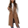 thumbnail image 2 of QIPOPIQ Gilet Long Sans Manches à Col pour Femmes, Cardigans à devant Ouvert, Vestes Blazer Longues, Vêtements d'Extérieur avec Poche, Liquidation, 2 of 9