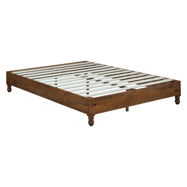MUSEHOMEINC 12 Inch Easy Assembly Solid Pine Wood Platform Bed Frame, King