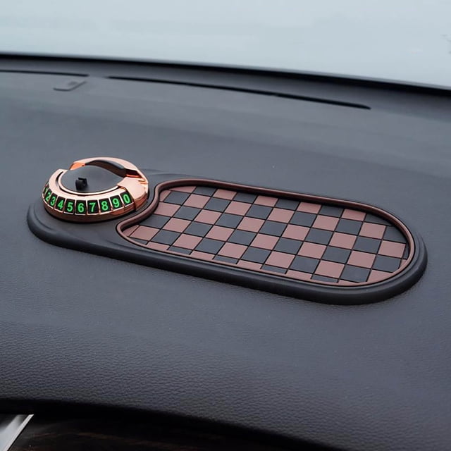 AHMT Multifunction Car Anti-Slip Mat, Rotatable Anti Skid Car Dashboard Pad with Temporary Parking Numbe, Universal Car Phone Holder, and Large Pad for Phones Sunglasses Keys Gadgets(C)