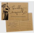 thumbnail image 1 of Inkdotpot RSVP Postcards (Set Of 50) 4"X6" Blank With Mailing Side,RSVP Reply Response Cards For Wedding Floral Kraft Script Style Print Return Cards, 1 of 5