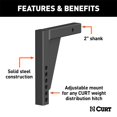 thumbnail image 2 of Curt Hitch 17124 Weight Distribution Hitch Shank  Fits 2 Inch Receiver; 9 Inch Shank Length; 13-1/2 Inch Drop and 6-1/4 Inch Rise; 6 Holes, 2 of 2