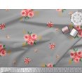 thumbnail image 3 of Soimoi Tissu en Poly Georgette Imprimé Feuilles et Roses au Mètre 52 Pouces de Large, 3 of 3