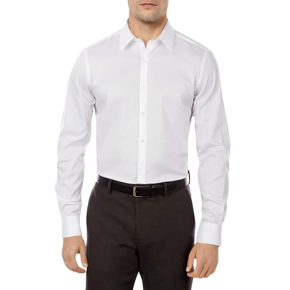 Van Heusen Men's Flex Collar Slim Fit Stretch Dress Shirt, White, 15" Neck 34"-35" Sleeve