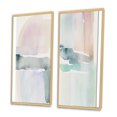 thumbnail image 3 of Designart "Pastel Tranquility in Serene Shades I" Abstract Liquid Ink Framed Wall Art Set Of 2 - Modern Blue Frame Gallery Set For Office Decor, 3 of 6