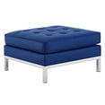thumbnail image 2 of Modway Loft Tufted Button Faux Leather Upholstered Square Ottoman in Silver Navy, 2 of 4