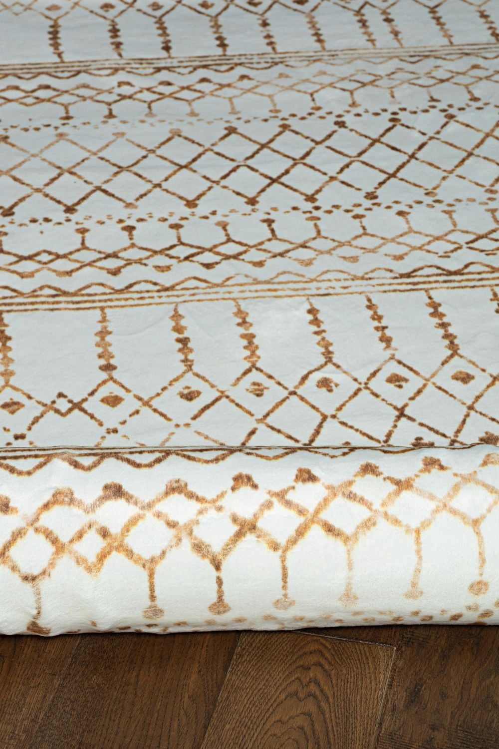 Motif Printed Faux Rabbit Minear Ivory & Gold 3 ft. x 5 ft. Accent Rug
