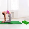 thumbnail image 4 of BalanceFrom 71x24x1 Inches Extra Thick Yoga Mat with Knee Pad and 2 Blocks, Green, 4 of 11