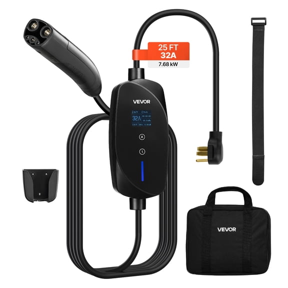 VEVOR Chargeur Tesla Niveau 2 32A Chargeur EV 240V NEMA 14-50P avec Câble de 25 Pi