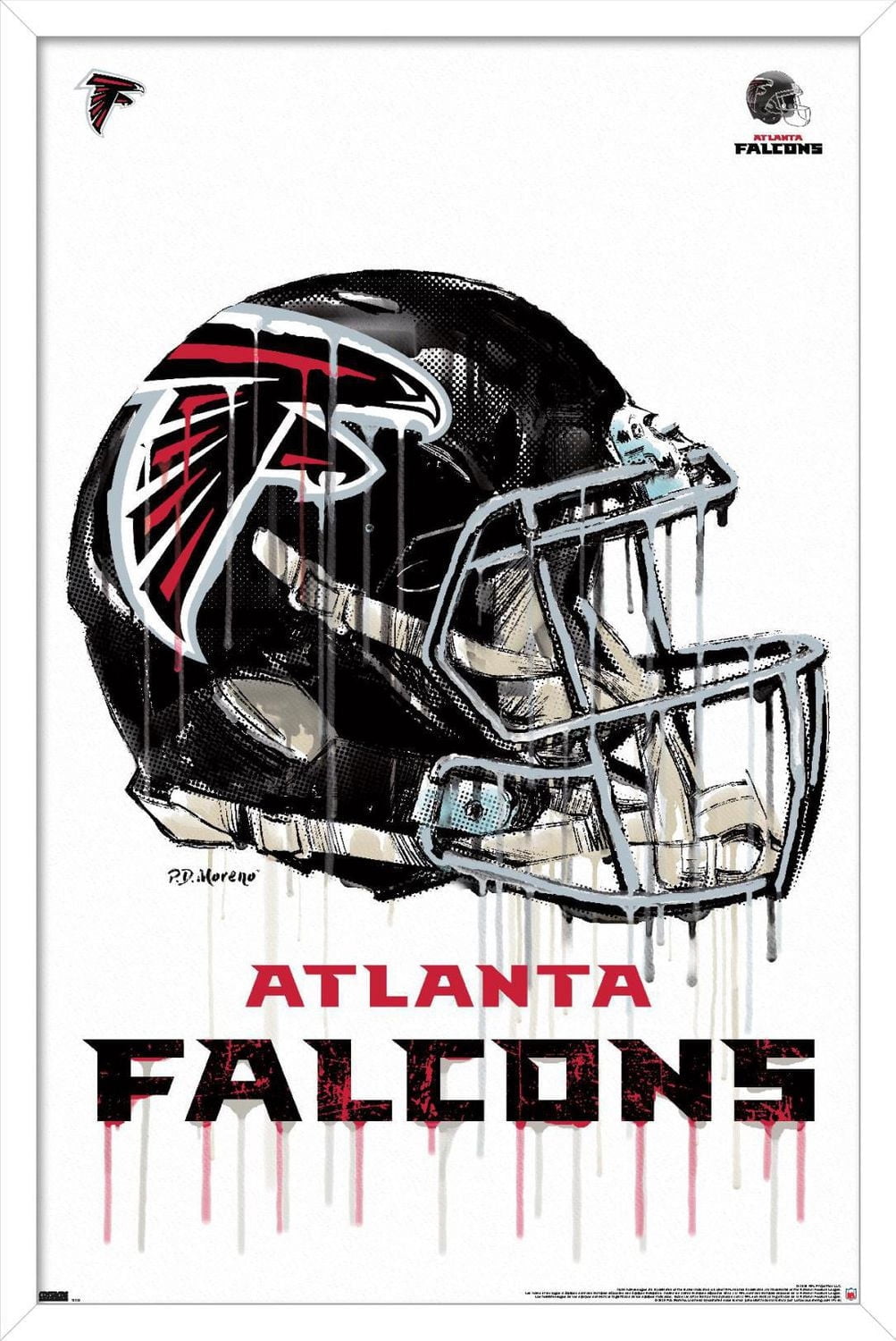 NFL Atlanta Falcons - Drip Helmet 20 Wall Poster, 22.375" x 34"