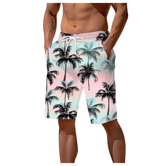 Ketyyh-chn99 Workout Shorts Beach Fashion Men's Swim Trunks Beach Board Shorts Bathing Suits Shorts Light Blue,2XL