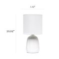 thumbnail image 4 of Simple Designs 10.04" Tall Traditional Ceramic Thimble Base Bedside Table Desk Lamp with Matching Fabric Shade for Home Decor, Nightstand, Bedroom, Living Room, Entryway, Office, Black, 4 of 9
