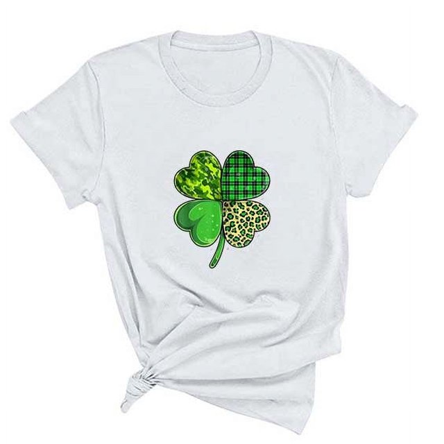 T-Shirt de la Saint-Patrick pour Femmes Mode Saint-Patrick Imprimé Col Rond Manches Courtes T-Shirt Décontracté Haut T-Shirts de la Saint-Patrick pour Femmes