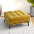 thumbnail image 2 of Allen Mid Century Modern Velvet Ottoman in Gold, 2 of 6