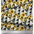 thumbnail image 3 of Soimoi Polyester Crepe Fabric Check,Dot & Sunflower Flower Print Sewing Fabric Yard 42 Inch Wide, 3 of 3