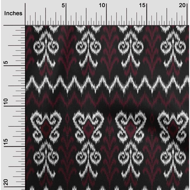 oneOone Organic Cotton Voile Fabric Chevron & Swirl Ikat Printed Craft Fabric BTY 42 Inch Wide