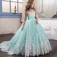 thumbnail image 1 of LSLJS Girls Princess Robes de Concours Enfants Tulle Bal de Promo Robes de Bal à Paillettes Mariage Fête Fleur Longues Robes, 1 of 9