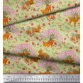 thumbnail image 2 of Soimoi Rayon Fabric Tree,Floral & Deer Animal Decor Fabric Printed Yard 56 Inch Wide, 2 of 3