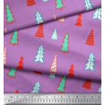 thumbnail image 2 of Soimoi Purple Modal Satin Fabric Christmas Tree Fabric Prints By Yard 42 Inch Wide, 2 of 3