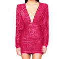 thumbnail image 4 of Pisexur Robes pour Femmes Robe de Cocktail à Col en V Profond Robe de Soirée à Paillettes de Mode Robe de Boîte de Nuit de Fête Tunique Dos Ouvert Robes de Retour à la Maison Robe Élégante pour Invitée de Mariage Robe Midi, 4 of 6
